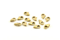 Brass Parrot Clasp, 10 Raw Brass Lobster Claw Clasps (9x5mm) A1350