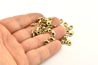 Brass Parrot Clasp, 10 Raw Brass Lobster Claw Clasps (9x5mm) A1350