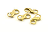 Brass Parrot Clasp, 6 Raw Brass Lobster Claw Clasps (23x11mm) A1340