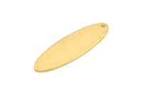 Brass Oval Charm, 8 Raw Brass Oval Charms With 1 Hole, Pendants, Earrings, Findings (35x11x1mm) D1354
