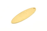 Brass Oval Charm, 8 Raw Brass Oval Charms With 1 Hole, Pendants, Earrings, Findings (35x11x1mm) D1354