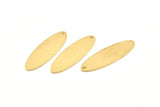 Brass Oval Charm, 8 Raw Brass Oval Charms With 1 Hole, Pendants, Earrings, Findings (35x11x1mm) D1354