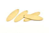 Brass Oval Charm, 8 Raw Brass Oval Charms With 1 Hole, Pendants, Earrings, Findings (35x11x1mm) D1354