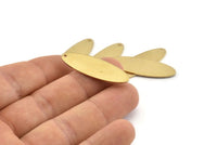 Brass Oval Charm, 8 Raw Brass Oval Charms With 1 Hole, Pendants, Earrings, Findings (35x11x1mm) D1354