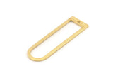 Brass D Shape Charm, 12 Textured Raw Brass D Shape Pendants With 1 Hole (40x12x1mm) D1412