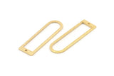 Brass D Shape Charm, 12 Textured Raw Brass D Shape Pendants With 1 Hole (40x12x1mm) D1412
