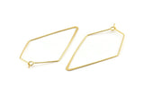 Gold Earring Wire, 8 Gold Plated Brass Diamond Earring Wires (53x31x0.70mm) D1616 Q1123