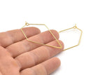 Gold Earring Wire, 8 Gold Plated Brass Diamond Earring Wires (53x31x0.70mm) D1616 Q1123