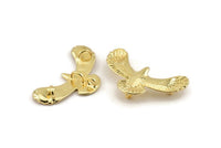 Gold Eagle Charm, Gold Plated Brass Eagle Pendants With 4 Loops (46x21x2mm) N1190 Q0235