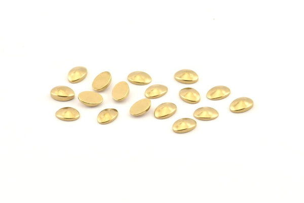 Brass Oval Blank, 100 Raw Brass Oval Blanks (6x1.5mm) D1439