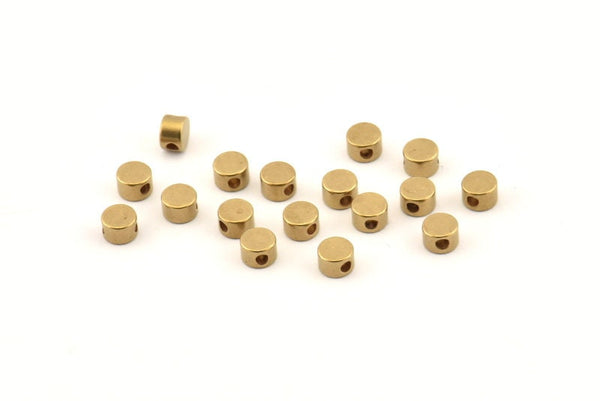 Brass Spacer Bead, 100 Raw Brass Circle Industrial Spacer Beads With 1 Hole, Findings (4x2.5mm) D1431