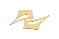 Brass Diamond Charm, 6 Textured Raw Brass Diamond Charms With 1 Hole (56x33x0.60mm) D1400