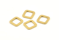 Brass Square Connector, 50 Raw Brass Square Connectors (10x0.90mm) D1610