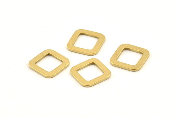 Brass Square Connector, 50 Raw Brass Square Connectors (10x0.90mm) D1610