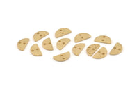Brass Semi Circle, 50 Raw Brass Half Moon Connector With 2 Holes, Charms, Pendants (10x5x1mm) D1382