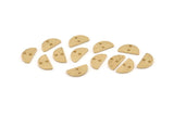 Brass Semi Circle, 50 Raw Brass Half Moon Connector With 2 Holes, Charms, Pendants (10x5x1mm) D1382