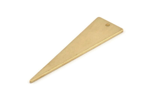 Pirinç Üçgen Tılsım, 1 Delikli 6 Ham Pirinç Üçgen Tılsım, Küpeler, Bulgular (50x14x1,2 mm) D1401