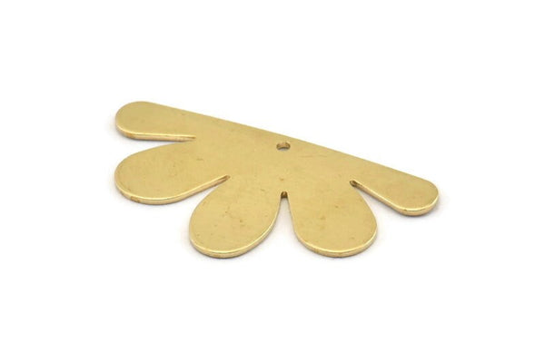 Brass Daisy Charm, 10 Raw Brass Flower Charms With 1 Hole, Pendants, Earrings (34x17x0.80mm) D1364