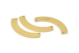Brass Geometric Pendant, 8 Raw Brass Semi Circle Blanks With 2 Holes, Charms, Findings (47x8x1mm) D1362