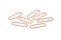 Rose Gold Oval Charm, 50 Rose Gold Tone Brass Oval Rings, Connectors (25x7x0.80mm) D1440