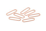 Rose Gold Oval Charm, 50 Rose Gold Tone Brass Oval Rings, Connectors (25x7x0.80mm) D1440