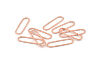Rose Gold Oval Charm, 50 Rose Gold Tone Brass Oval Rings, Connectors (25x7x0.80mm) D1440