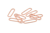 Rose Gold Oval Charm, 50 Rose Gold Tone Brass Oval Rings, Connectors (25x7x0.80mm) D1440