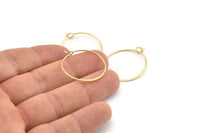 Gold Earring Wire, 10 Gold Plated Brass Earring Wires (25mm) D1701