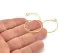 Gold Earring Wire, 10 Gold Plated Brass Earring Wires (25mm) D1701