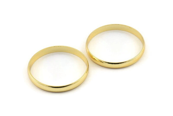 Gold Circle Connectors,  Gold Plated Brass Circle Connectors (40x1.5x5mm) D1343 Q1055