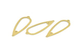 Brass Drop Charm, 24 Raw Brass Carrot Pendants With 3 Holes, Connectors, Findings (42x16x0.50mm) A1388