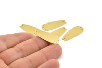 Brass Drop Charm, 24 Raw Brass Drop Connectors With 4 Holes, Earring Charms, Findings (28x12x0.50mm) A1387