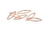 Rose Gold Marquise Charm, 50 Rose Gold Tone Brass Marquise Rings, Connectors, Charms (8x28x0.90mm) D1659