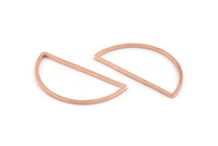 Rose Gold Half Moon, 12 Rose Gold Tone Brass Semi Circle Connectors (15x30x1mm) D1599