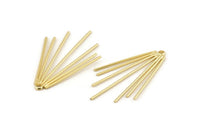 Gold Wire Charm, 2 Gold Plated Brass Wire Charm With 1 Hole (33x20x1mm) D1606