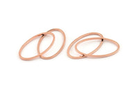 Rose Gold Oval Connector, 24 Rose Gold Tone Brass Oval Connectors (24x14x1mm) D1655