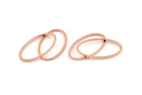 Rose Gold Oval Connector, 24 Rose Gold Tone Brass Oval Connectors (24x14x1mm) D1655