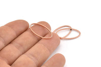 Rose Gold Oval Connector, 24 Rose Gold Tone Brass Oval Connectors (24x14x1mm) D1655