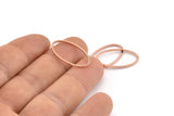 Rose Gold Oval Connector, 24 Rose Gold Tone Brass Oval Connectors (24x14x1mm) D1655