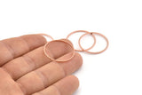 25mm Circle Connector, 24 Rose Gold Tone Brass Circle Connectors (25x1mm) D1455