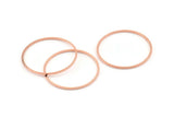 30mm Circle Connector, 24 Rose Gold Tone Brass Circle Connectors (30x1mm) D1441