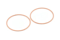 40mm Circle Connector, 12 Rose Gold Tone Brass Circle Connectors (40x1mm) D1442