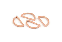 Rose Gold Half Moon, 50 Rose Gold Tone Brass Semi Circle Connectors (8x15x1mm) D1604