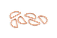 Rose Gold Half Moon, 50 Rose Gold Tone Brass Semi Circle Connectors (8x15x1mm) D1604