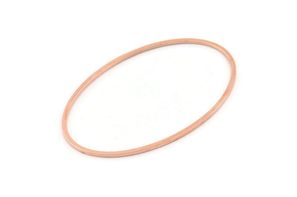 Rose Gold Oval Connector, 12 Rose Gold Tone Brass Oval Connectors (46x29x1mm) D1654