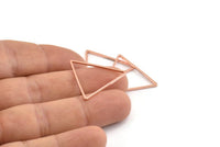 Rose Gold Triangle Charm, 24 Rose Gold Tone Brass Open Triangle Ring Charms (27x1mm) D1484