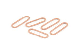 Rose Gold Oval Connector, 50 Rose Gold Tone Brass Oval Connectors (20x6x0.80mm) D1445