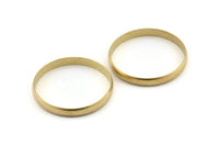 Brass Circle Connectors, 6 Raw Brass Circle Connectors (40x1.5x5mm) D1343