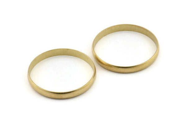 Brass Circle Connectors, 6 Raw Brass Circle Connectors (40x1.5x5mm) D1343