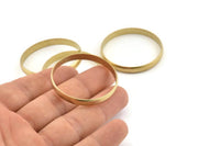 Brass Circle Connectors, 6 Raw Brass Circle Connectors (40x1.5x5mm) D1343